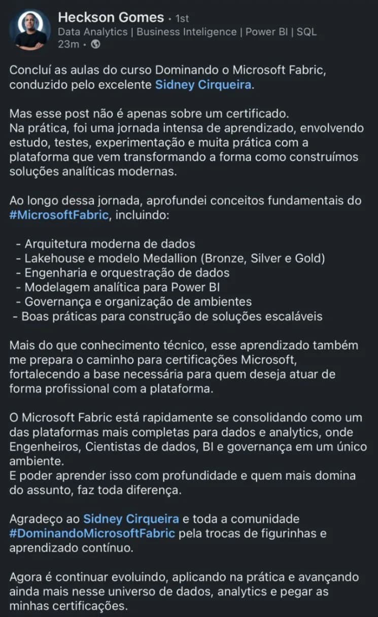Depoimento de aluno 6